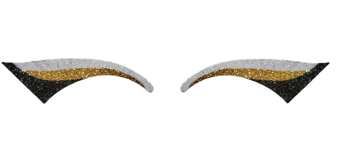 Gold, Black & White Glitter Eye Stickers