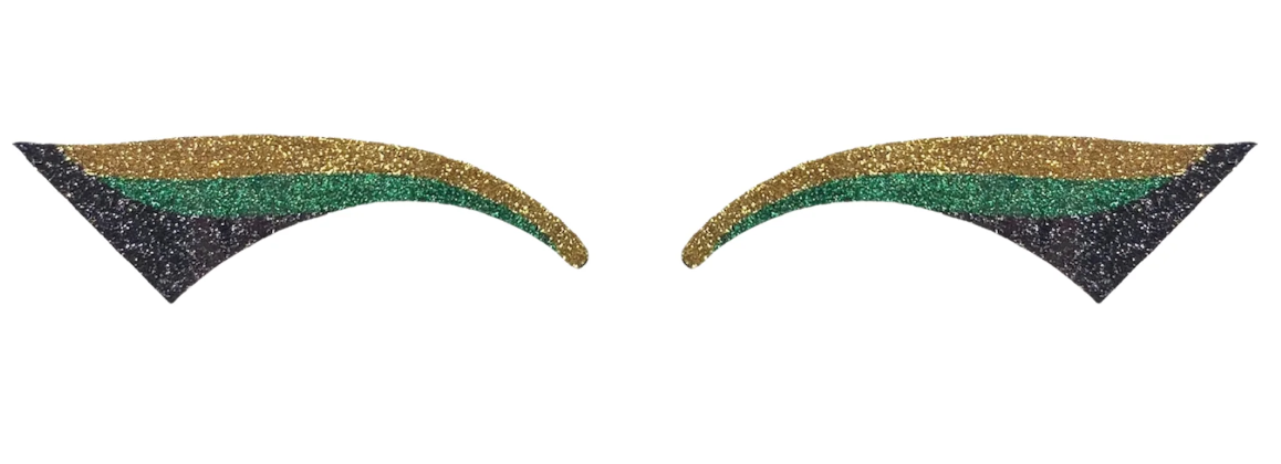 Green, Black & Gold Glitter Eye Stickers