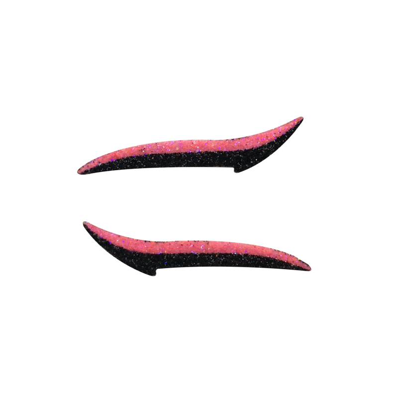 Hot Pink & Black Glitter Eye Liner Stickers