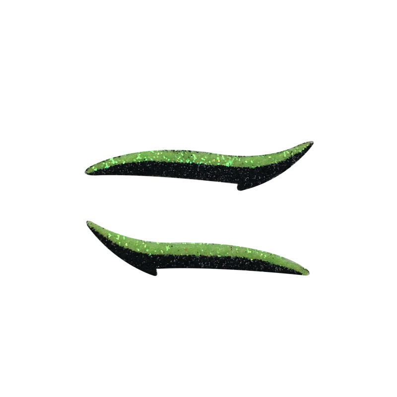 Neon Green & Black Glitter Eye Liner Stickers