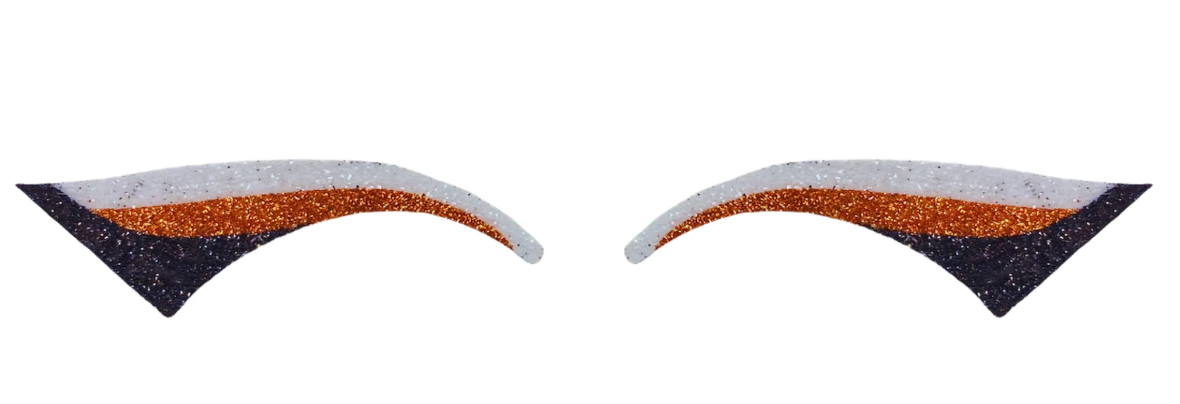 Orange, Black & White Glitter Eye Stickers