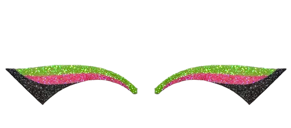Pink, Black & Lime Glitter Eye Stickers
