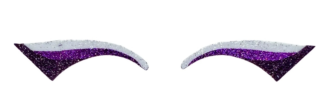 Purple, Black & White Glitter Eye Stickers