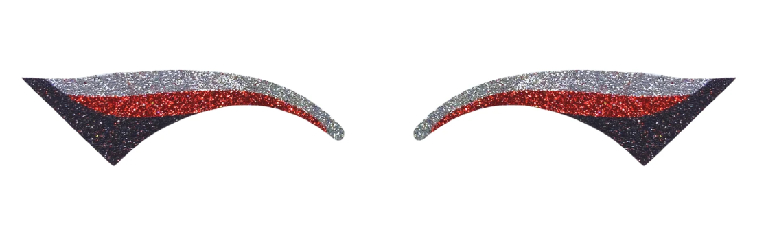 Red, Black & Silver Glitter Eye Stickers