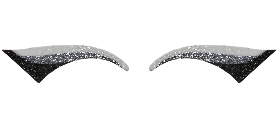 Silver, Black & White Glitter Eye Stickers