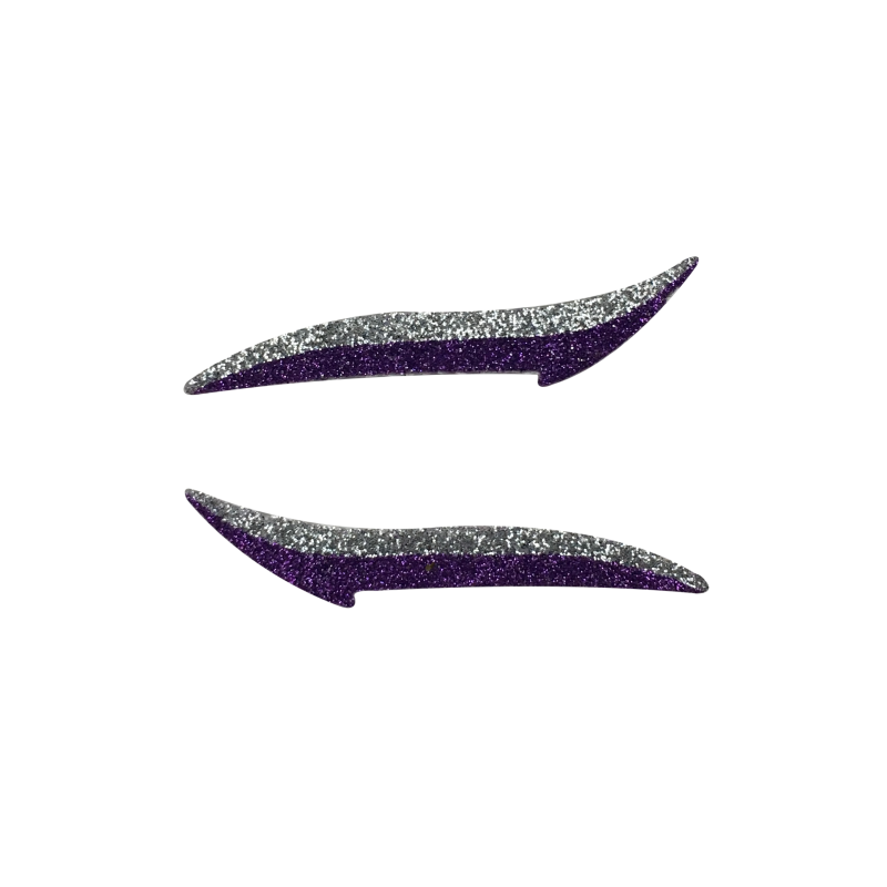Silver & Purple Glitter Eye Liner Stickers