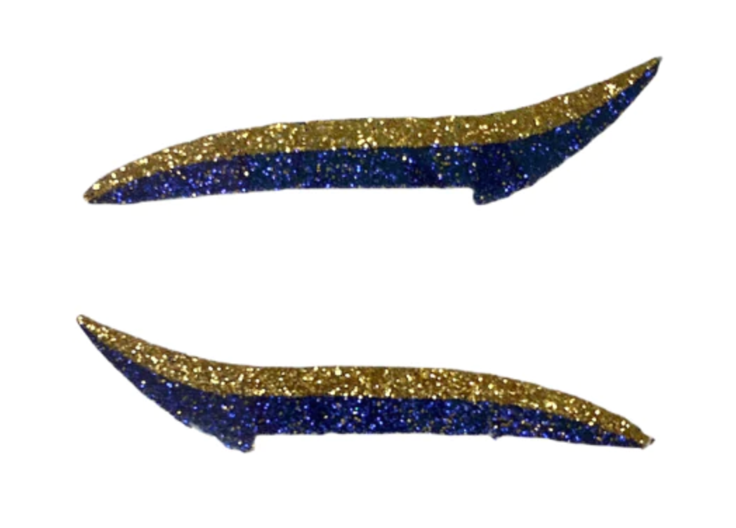 Navy Blue & Gold Glitter Eye Liner Stickers