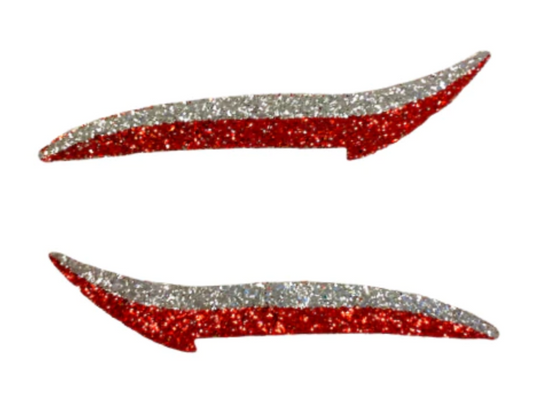 Red & Silver Glitter Eye Liner Stickers