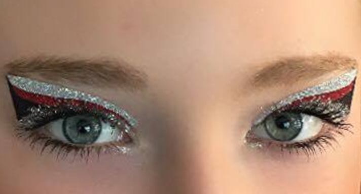 Red, Blue & Silver Glitter Eye Stickers