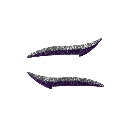 Silver & Purple Glitter Eye Liner Stickers